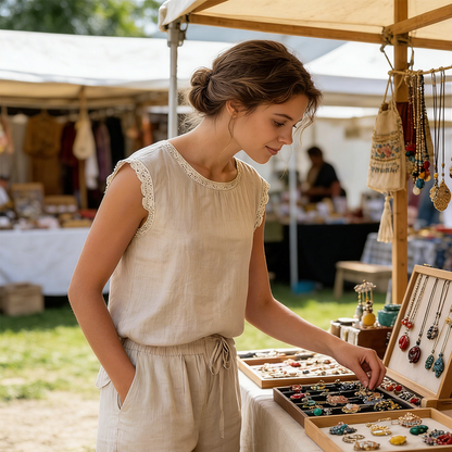🌸Ärmlös blus med spetsdetaljer för damer 🌸 Enkel sommarstil börjar här