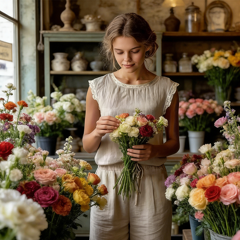 🌸Ärmlös blus med spetsdetaljer för damer 🌸 Enkel sommarstil börjar här