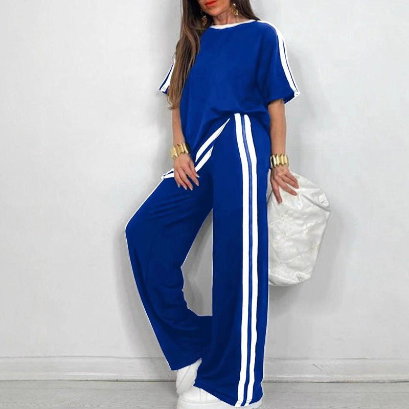 👕👖 Avslappnat randigt set med vida ben