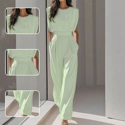 ⏳Tidsbegränsat erbjudande⏰ Enfärgad jumpsuit med vida ben – Elegant, bekväm och mångsidig för alla tillfällen 🏖️💼