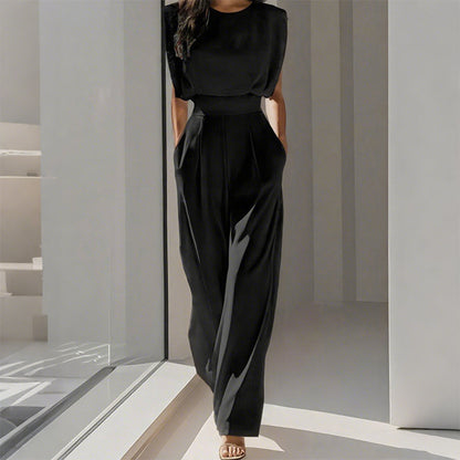 ⏳Tidsbegränsat erbjudande⏰ Enfärgad jumpsuit med vida ben – Elegant, bekväm och mångsidig för alla tillfällen 🏖️💼