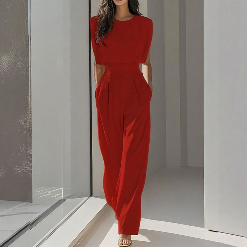 ⏳Tidsbegränsat erbjudande⏰ Enfärgad jumpsuit med vida ben – Elegant, bekväm och mångsidig för alla tillfällen 🏖️💼