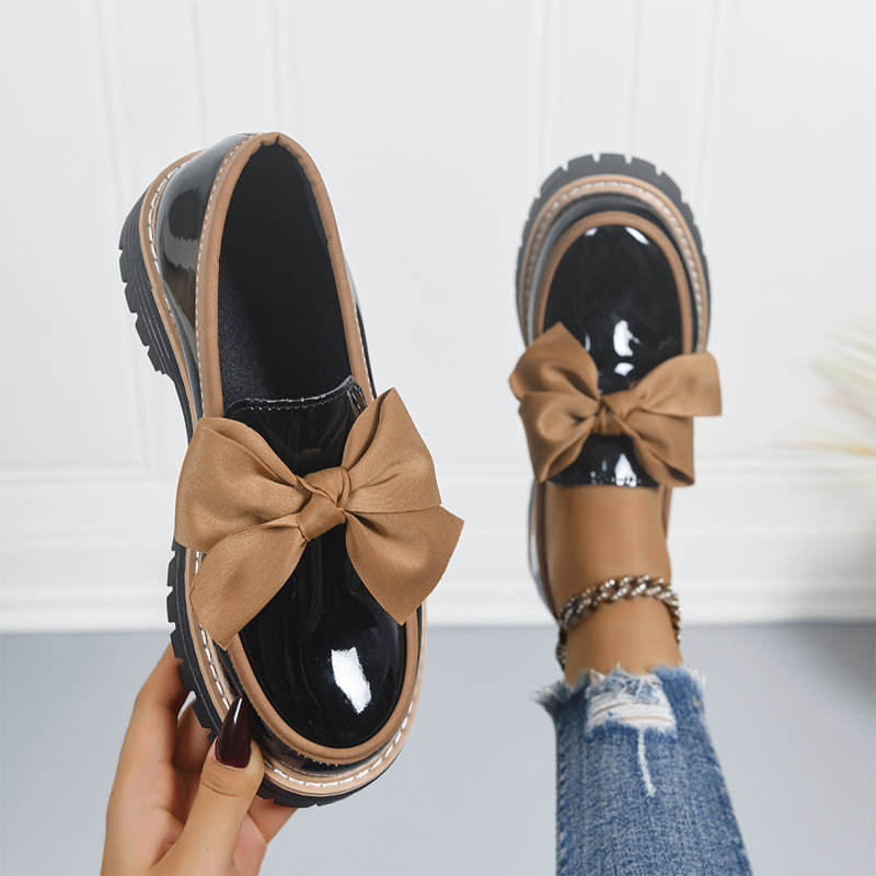 💖SISTE DAGS KAMPANJE - 50 % RABATT 💖Eleganta loafers med rosett och tjock klack för damer