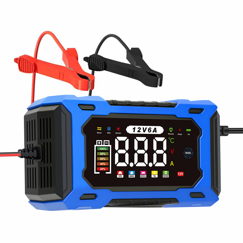 🔋50 % RABATT!🚗Smart bilbatteriladdare 12 V 6 A – Impulsreparationsfunktion, LCD-skärm och maximal säkerhet 🛡️