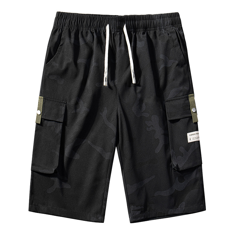 🩳 50% RABATT NU! 🏕️ Herr Camo Cargoshorts med Dragsko i Midjan – Flera Fickor, Lättvikt & Avslappnad Passform ✨
