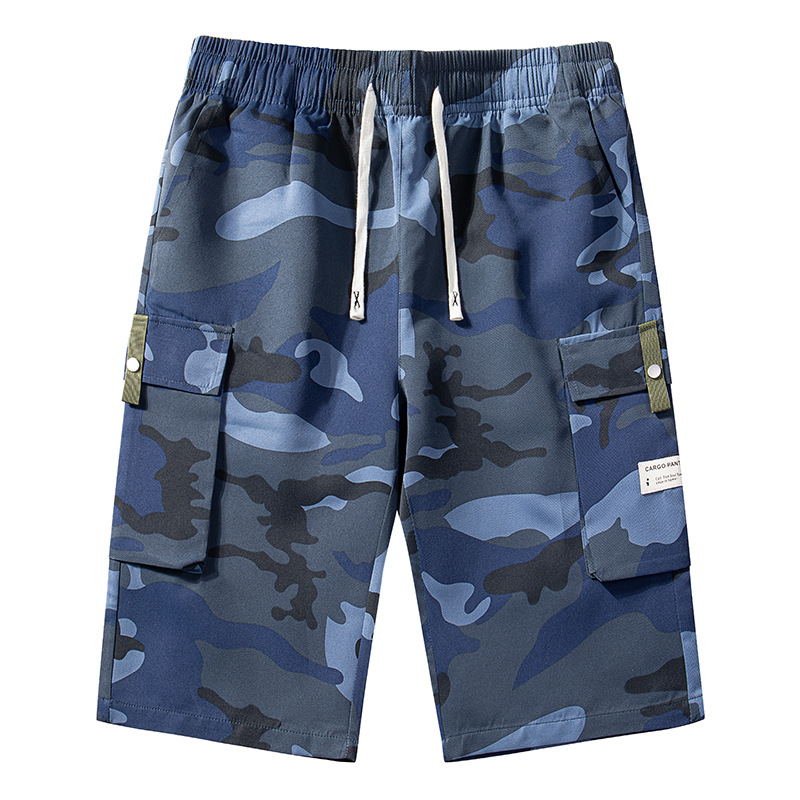 🩳 50% RABATT NU! 🏕️ Herr Camo Cargoshorts med Dragsko i Midjan – Flera Fickor, Lättvikt & Avslappnad Passform ✨