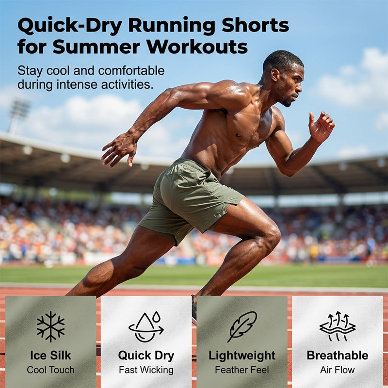 Snabbtorkande sportshorts för män med fickor