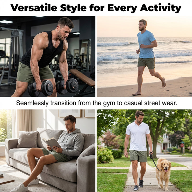 Snabbtorkande sportshorts för män med fickor