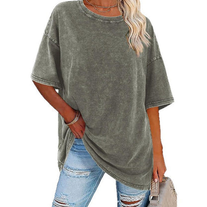 Oversized T-shirt i tvättad vintage-stil för damer