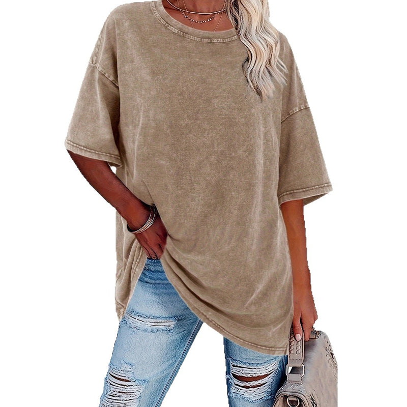 Oversized T-shirt i tvättad vintage-stil för damer