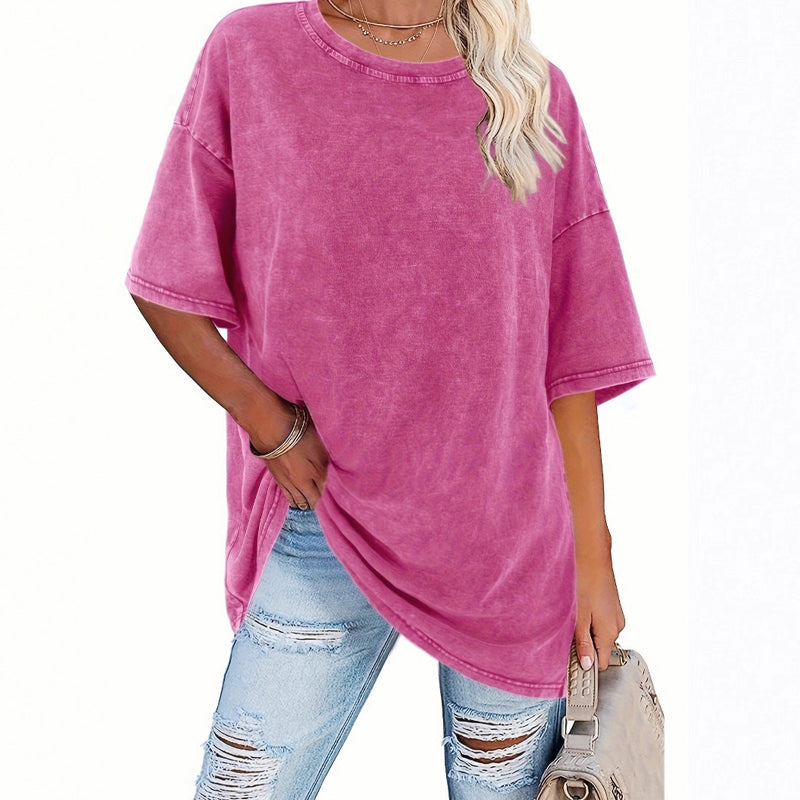 Oversized T-shirt i tvättad vintage-stil för damer