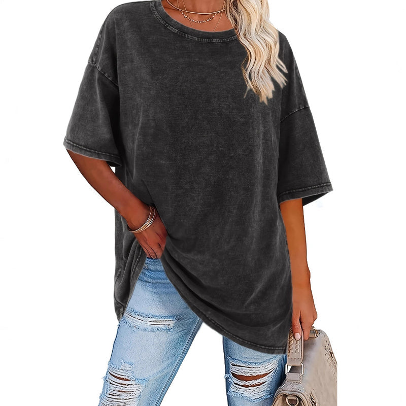 Oversized T-shirt i tvättad vintage-stil för damer