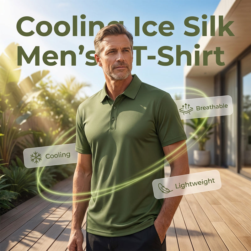 Herr Sommar Andningsbar T-shirt med Krage