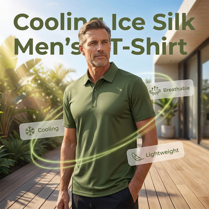 Herr Sommar Andningsbar T-shirt med Krage