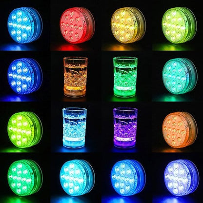 LED dykbelysningssystem （10 lampor）Ultrastarka färgglada LED-lampor med olika lägen