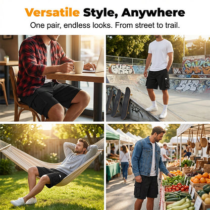 Casual cargoshorts för män med resår i midja