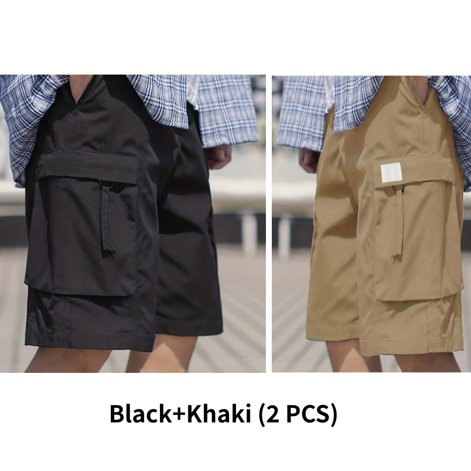 Casual cargoshorts för män med resår i midja