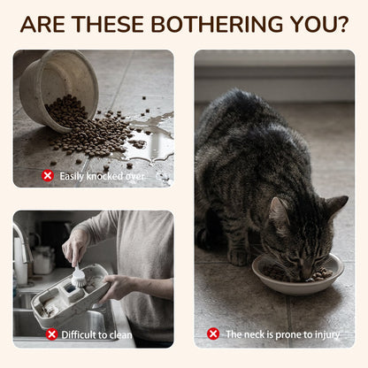 🔥🎁Nyhet 50 % RABATT🔥Upphöjd hund- och kattmatskål med 3 skålar – halkfri och stabil 🐾🥣