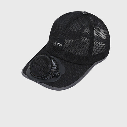 🌞 50% RABATT NU! 🍃 Andningsbar Baseballkeps med Solfläkt – Dubbel Strömkälla, 360° Justerbar Fläkt & UPF50+ Skydd 🧢