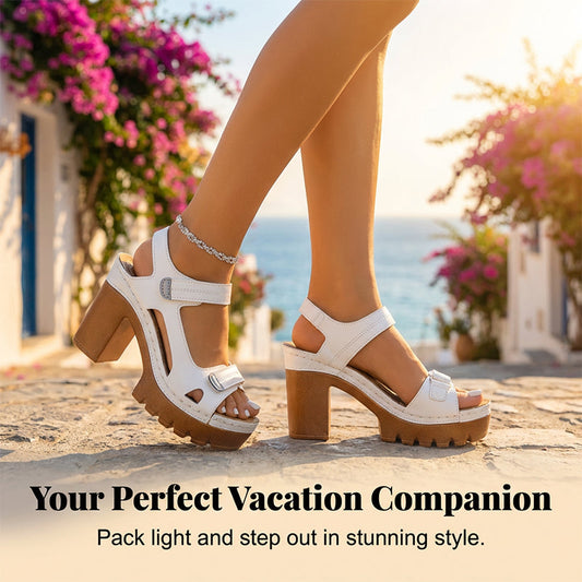 👡 50% RABATT NU! ☀️ Kvinnors Sommar Platform En-rem Sandaler – Justerbar Kardborre, Dämpad Inläggssula & Halksäker Grepp 🏖️