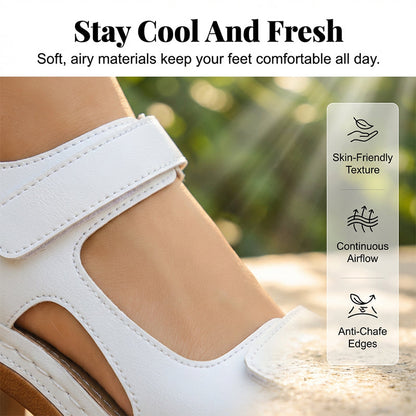 👡 50% RABATT NU! ☀️ Kvinnors Sommar Platform En-rem Sandaler – Justerbar Kardborre, Dämpad Inläggssula & Halksäker Grepp 🏖️