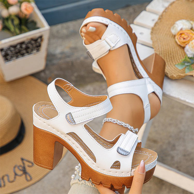👡 50% RABATT NU! ☀️ Kvinnors Sommar Platform En-rem Sandaler – Justerbar Kardborre, Dämpad Inläggssula & Halksäker Grepp 🏖️