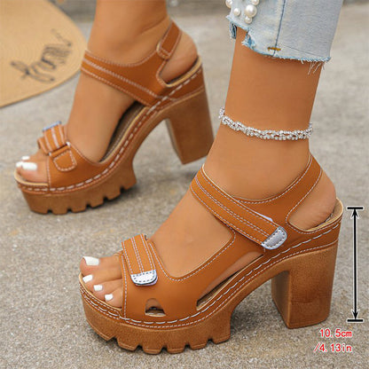 👡 50% RABATT NU! ☀️ Kvinnors Sommar Platform En-rem Sandaler – Justerbar Kardborre, Dämpad Inläggssula & Halksäker Grepp 🏖️