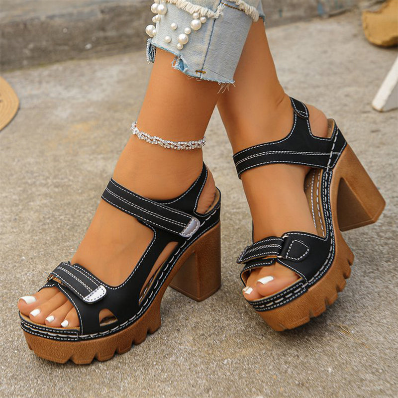 👡 50% RABATT NU! ☀️ Kvinnors Sommar Platform En-rem Sandaler – Justerbar Kardborre, Dämpad Inläggssula & Halksäker Grepp 🏖️
