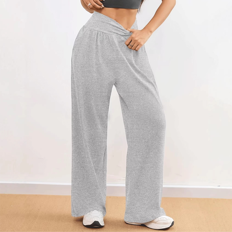 👖 50% RABATT! 💪 Dambyxor med Hög Midja & Vida Ben – Mjuka & Bekväma Träningsbyxor, Perfekt För Yoga, Gym & Avslappning 🧘‍♀️