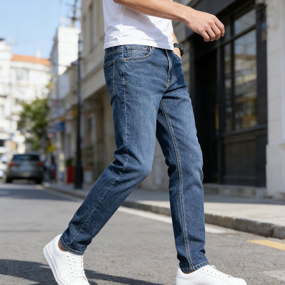 Klassiska stretchjeans i smal passform för män
