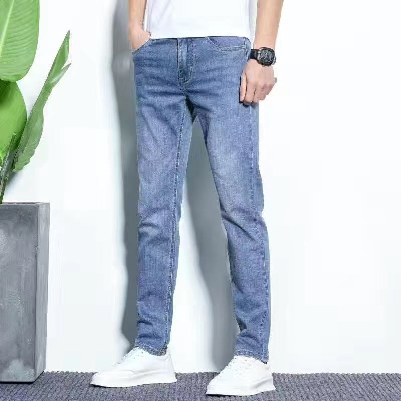 Klassiska stretchjeans i smal passform för män