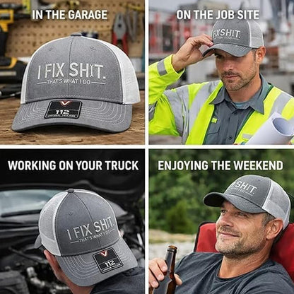 🔥Nyhet 2026 & Storsäljare🔥Trucker-keps med nätbakstycke och broderat ”I Fix Shit” – Andningsbar solhatt för utomhusbruk🧢☀️