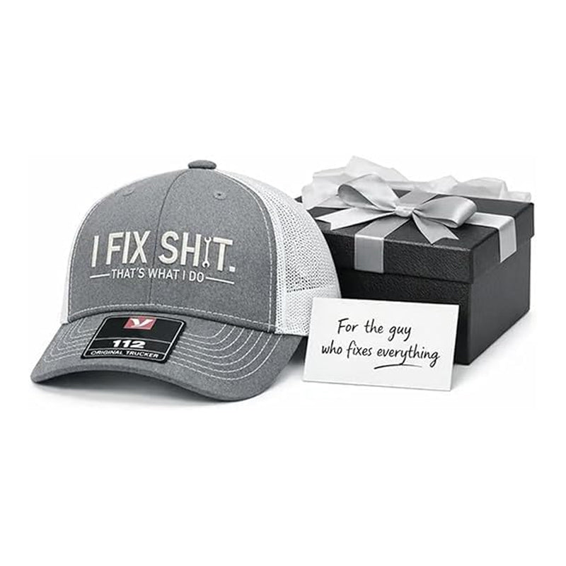 🔥Nyhet 2026 & Storsäljare🔥Trucker-keps med nätbakstycke och broderat ”I Fix Shit” – Andningsbar solhatt för utomhusbruk🧢☀️