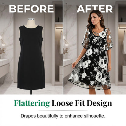 💃🌸 50 % RABATT ✨ Elegant chiffongklänning med blommönster för damer – lätt, flödande och feminin 💫