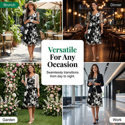 💃🌸 50 % RABATT ✨ Elegant chiffongklänning med blommönster för damer – lätt, flödande och feminin 💫