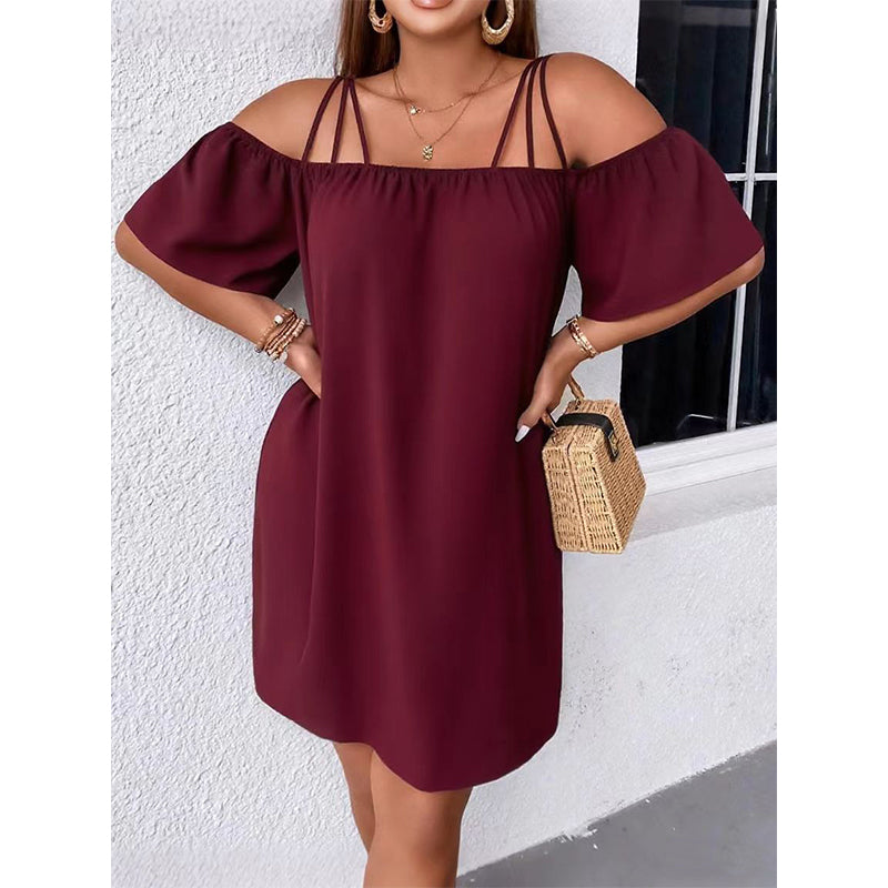 👗✨ Elegant ärmlös spaghettiband miniklänning