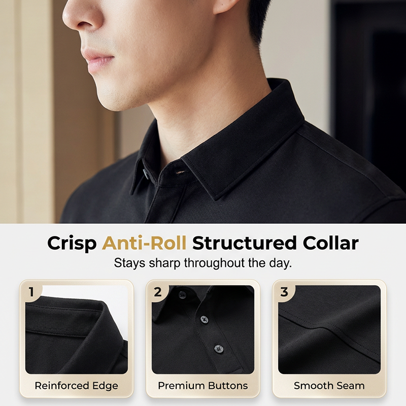 Kortärmad, enfärgad, svalkande skjorta för män i business casual-stil
