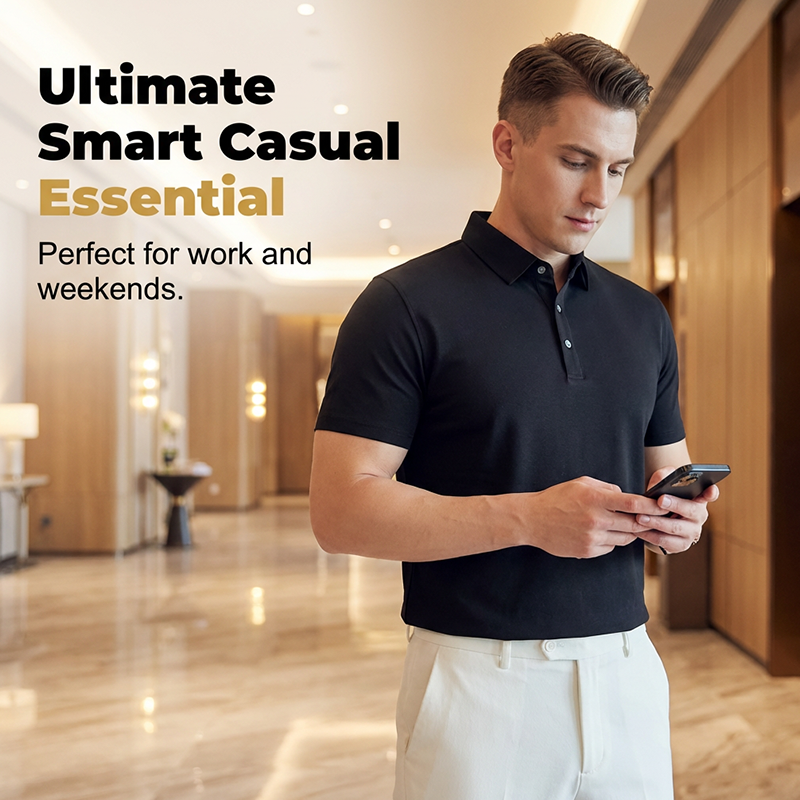 Kortärmad, enfärgad, svalkande skjorta för män i business casual-stil