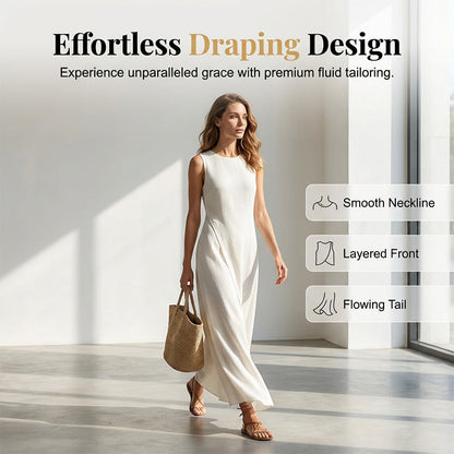 Elegant asymmetrisk ärmlös maxiklänning
