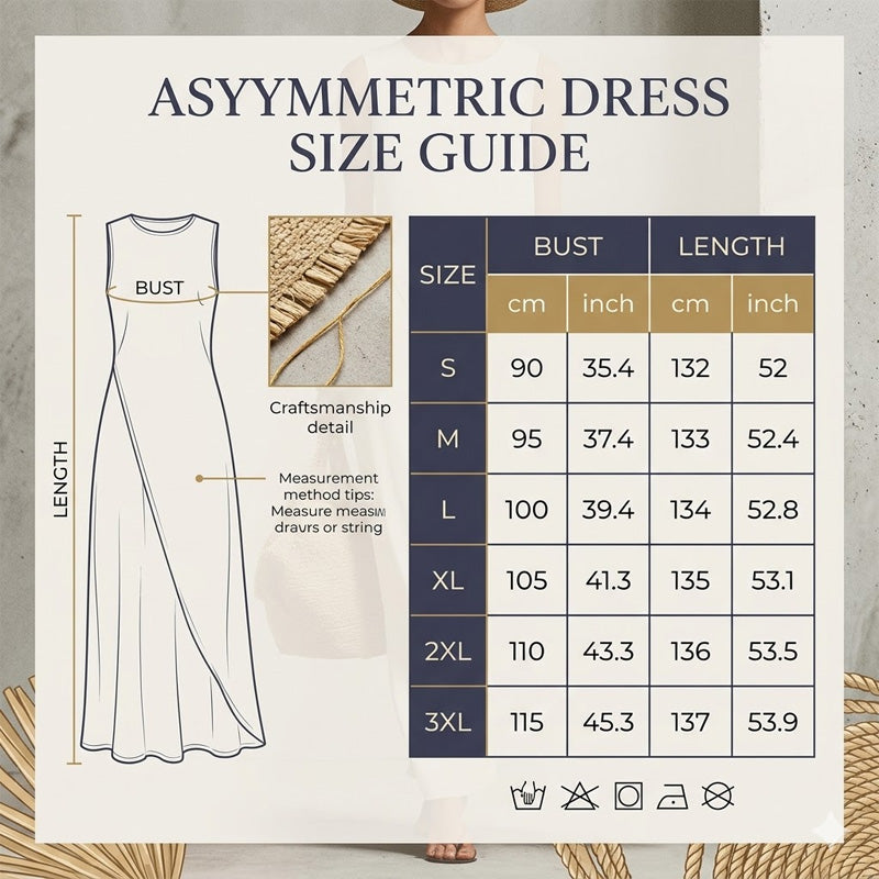 Elegant asymmetrisk ärmlös maxiklänning