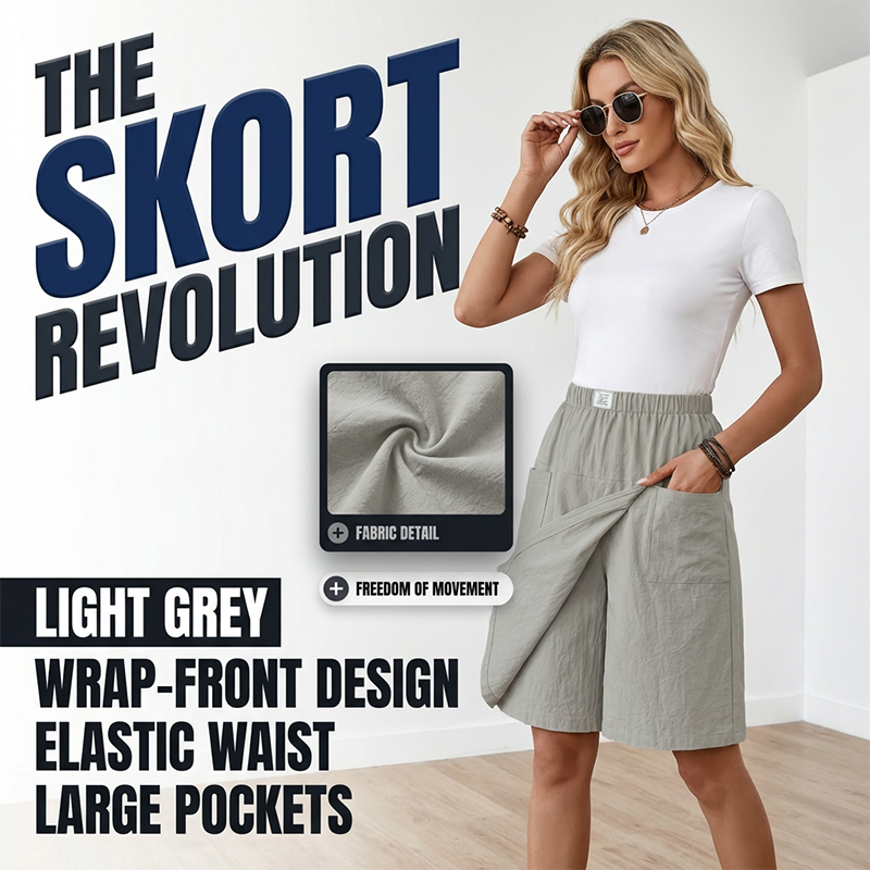 Skort med elastisk midja för damer