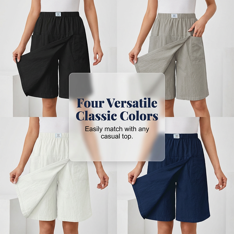 Skort med elastisk midja för damer