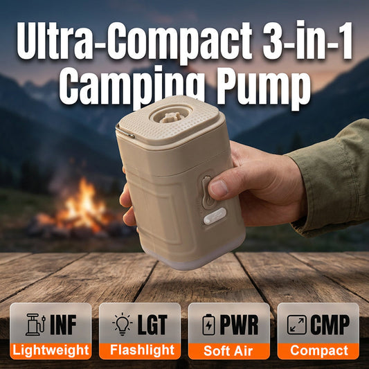 🎈🔦 Bärbar elektrisk 3-i-1-luftpump – uppblåsning + belysning – betalning vid leverans ⚡✅