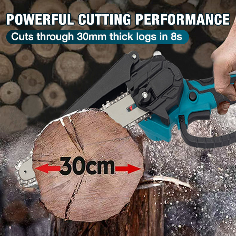 🔧 50% RABATT NU! 6‑tums sladdlös minimotorsåg med 2 batterier – kraftfull, lätt & ergonomisk – perfekt för ved, beskärning och trädgårdsarbete 🌲⚡