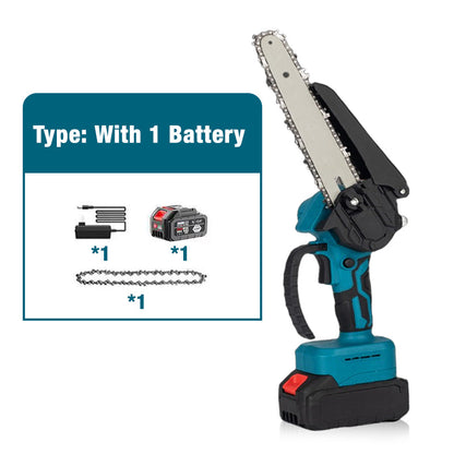 🔧 50% RABATT NU! 6‑tums sladdlös minimotorsåg med 2 batterier – kraftfull, lätt & ergonomisk – perfekt för ved, beskärning och trädgårdsarbete 🌲⚡