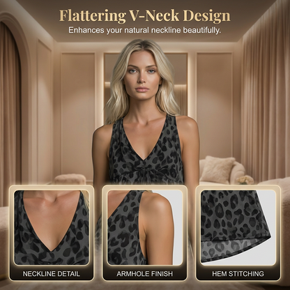 🐆 50% RABATT! 👖 Leopardmönstrat set med ärmlös halternecktopp & vida byxor – Vilt, luftigt & perfekt för sommarens fester och heta dagar ✨