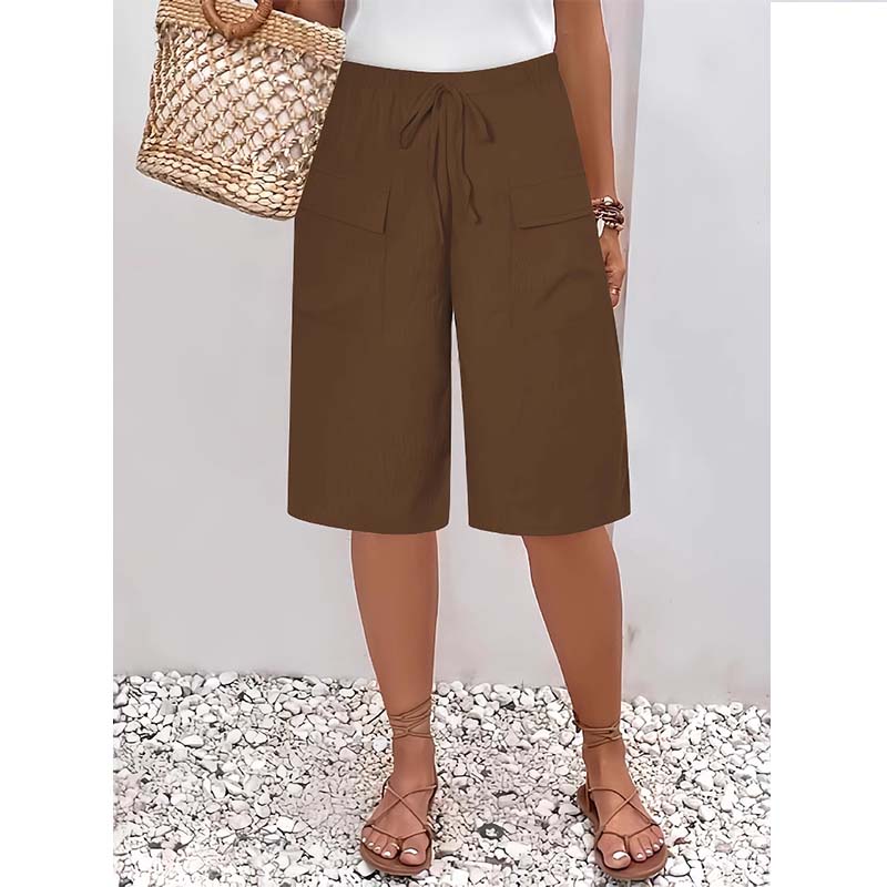 （S-4XL）Casual capri-shorts med snörning för damer