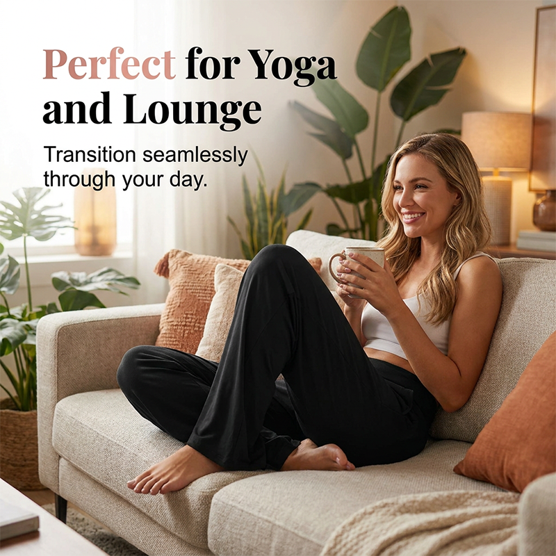Yogabyxor och mysbyxor med hög midja och fickor för damer