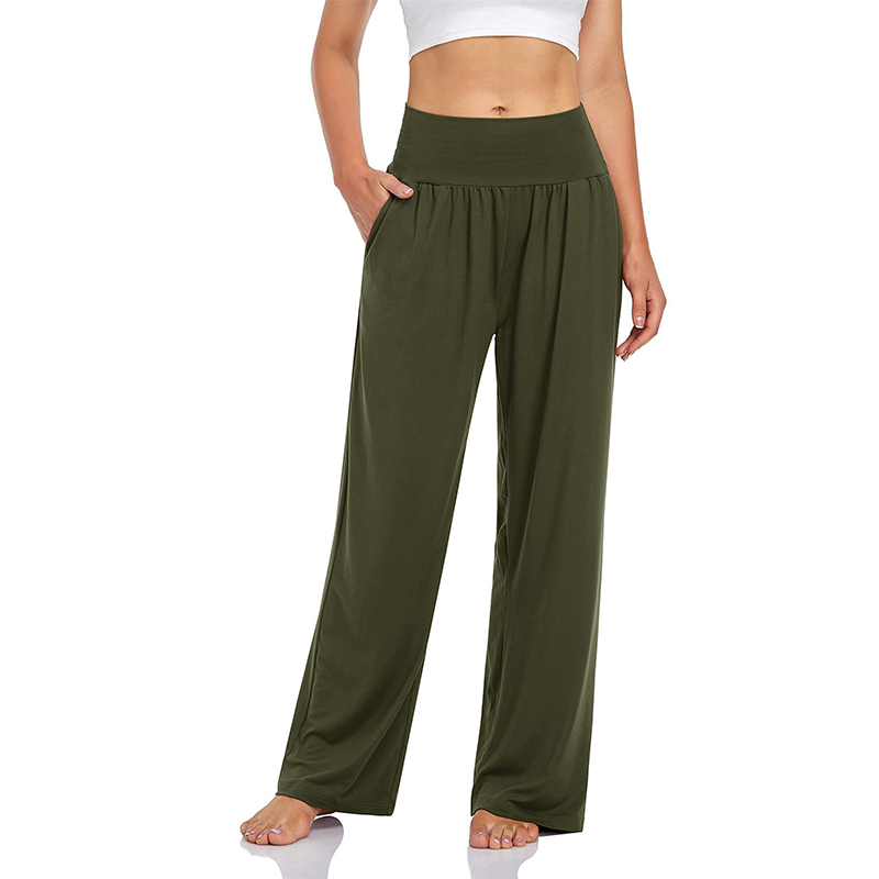 Yogabyxor och mysbyxor med hög midja och fickor för damer