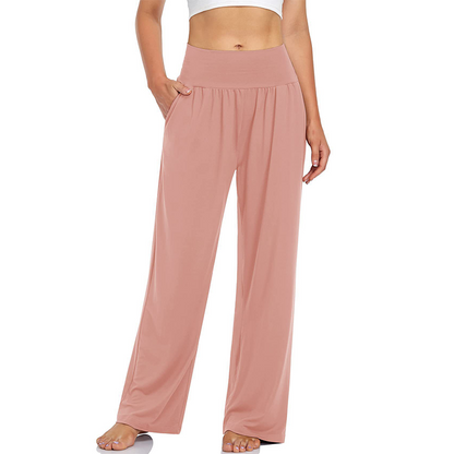 Yogabyxor och mysbyxor med hög midja och fickor för damer